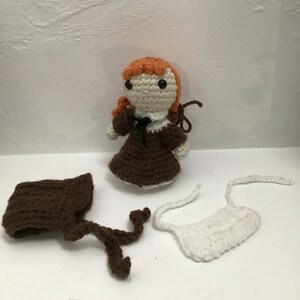 Handmade crochet pioneer, finished product, stuffed doll