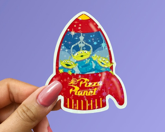 Aliens Toy Story Pizza Planet Holographic Stars Vinyl Sticker