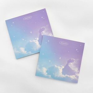 Dreamy Night Sky Sticky Note Memo Pad | Korean Gift Y2K Moon Sky Lofi Cute Cybercore Aesthetic Stationery Gifts