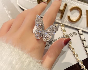 Fashion Butterfly Ring Baroque Ins Wind Ring Index Finger
