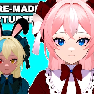 Premade Vtuber - Color Customizable, 4 toggle switches, 7 cute emotes! - Full body/ Fully Rigged premade Live2D Avatar Active