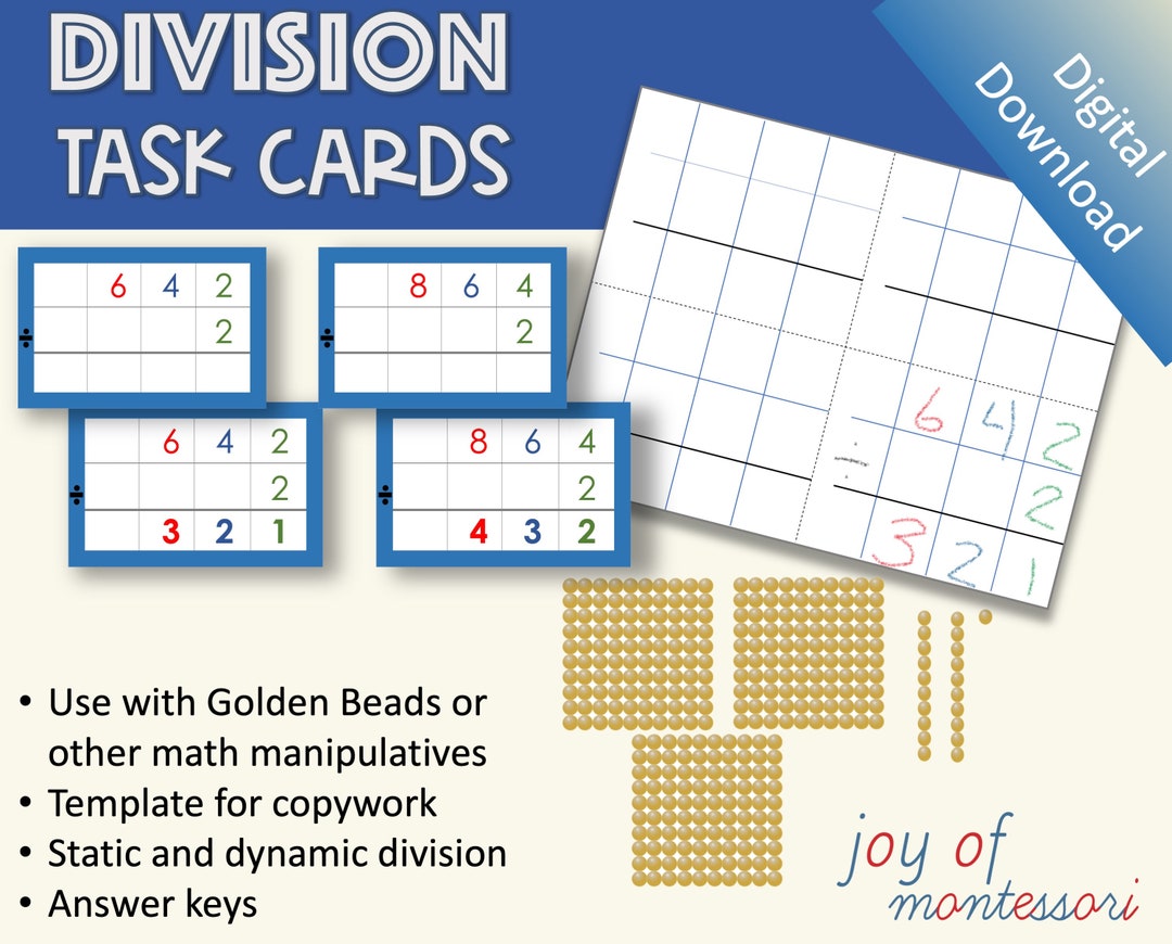Montessori Division With Golden Beads Etsy