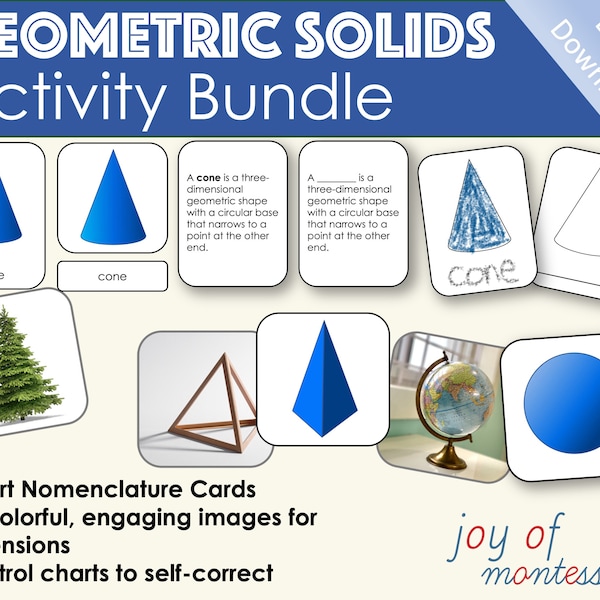 Pacchetto attività Montessori sui solidi geometrici