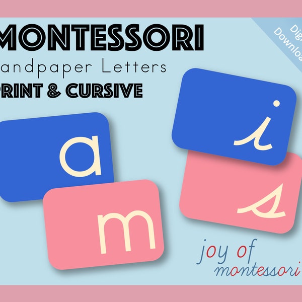 Montessori Sandpaper Letters Bundle - Print and Cursive