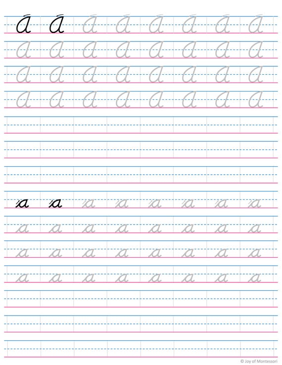 Hojas De Trabajo De Escritura Imprimible Para Practicar La Cursiva