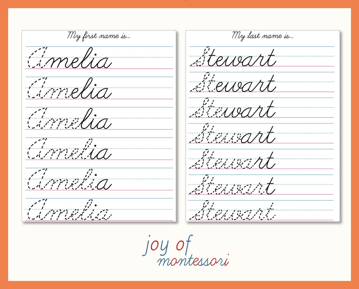 Printable Custom Cursive Worksheets for Name Tracing Handwriting Printable Custom Cursive Worksheets for Name Tracing Handwriting