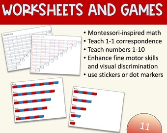 Montessori Number Rod Worksheets