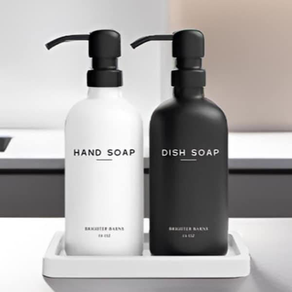 Kitchen Soap Dispenser Set With Tray - Etsy