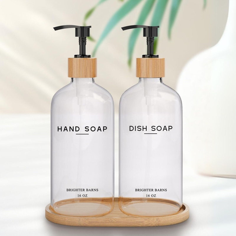 Kitchen Soap Dispenser Set With Tray - Etsy