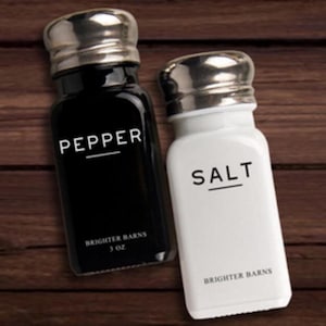 Luxury Salt and Pepper Shakers Set - Modern Kitchen Decor, Dining Table Countertop Accessory - Rustic, Farmhouse, Vintage Glass Shakers