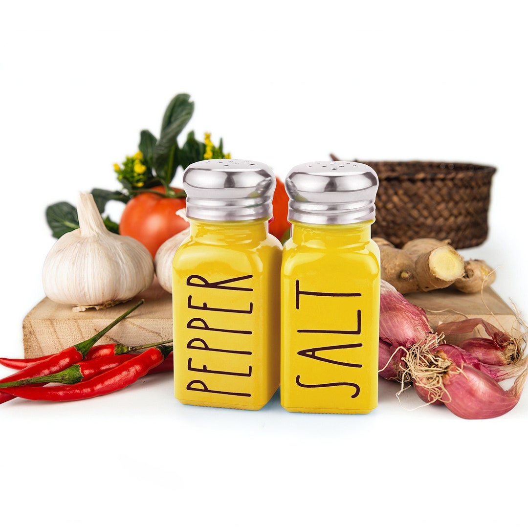 Yellow Salt and Pepper Shakers Set Yellow Kitchen Decor Etsy