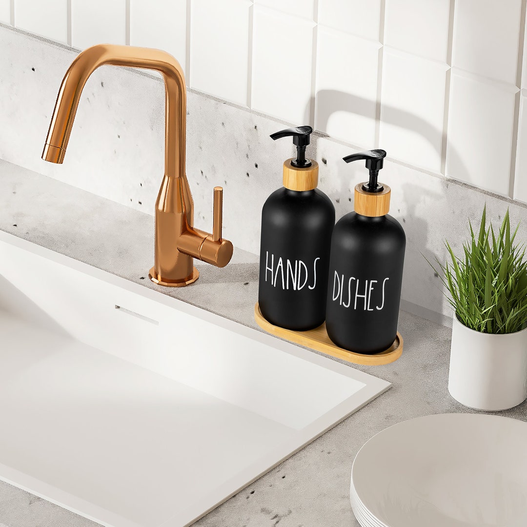Boho Chic Soap Dispensers Set Hand and Dish Soap Dispenser Set
