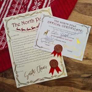 Personalised Letter From Santa and Nice List Certificate, Christmas letter, Letter from Santa Claus, Nice List Certificate. Made to Order. image 2