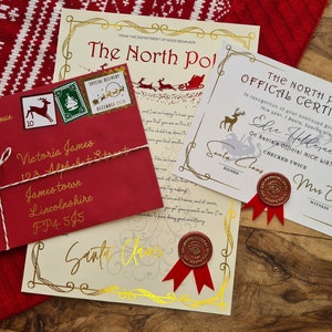 Personalised Letter From Santa and Nice List Certificate, Christmas letter, Letter from Santa Claus, Nice List Certificate. Made to Order.