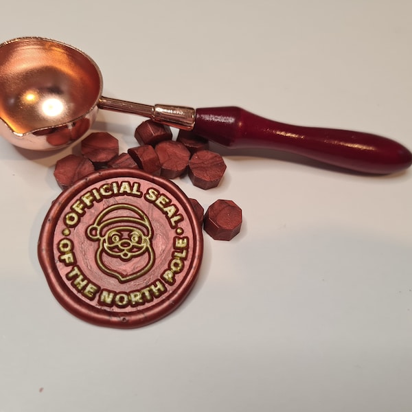 North Pole Christmas Wax Seal, Handmade, Self-adhesive, Letter to Santa, Christmas 2023, Wine Red.