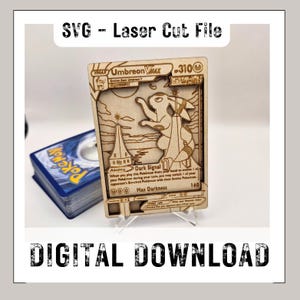Carta Pokémon SVG inspirada no Umbreon VMAX | Arquivo recortado a laser | Download digital | Arte de fã