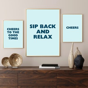 Light Blue Bar Cart Art Bundle, 10 Prints / Digital Download Prints / Gallery Wall / 18" x 24" Imprimible / Cóctel Cerveza Vino Licor
