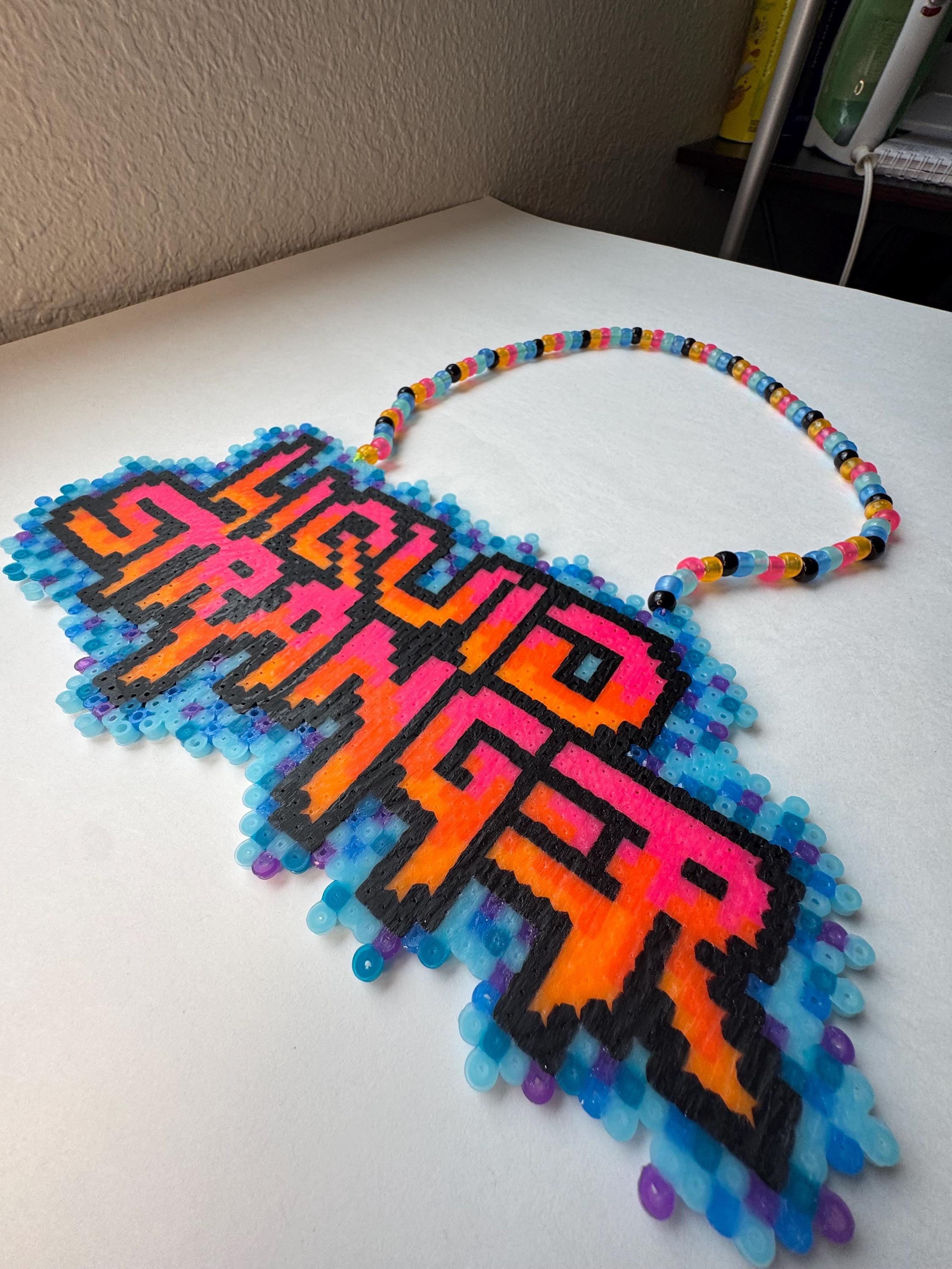 Bead Ring Rave EDM Rave Perler Bead Necklace | Stranger Kandi - Etsy