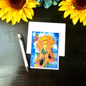 Carte de voeux lunatique de fée tournesol avec enveloppe | Le complément parfait à un cadeau | parfait pour les amateurs de fées ou un cadeau pour elle