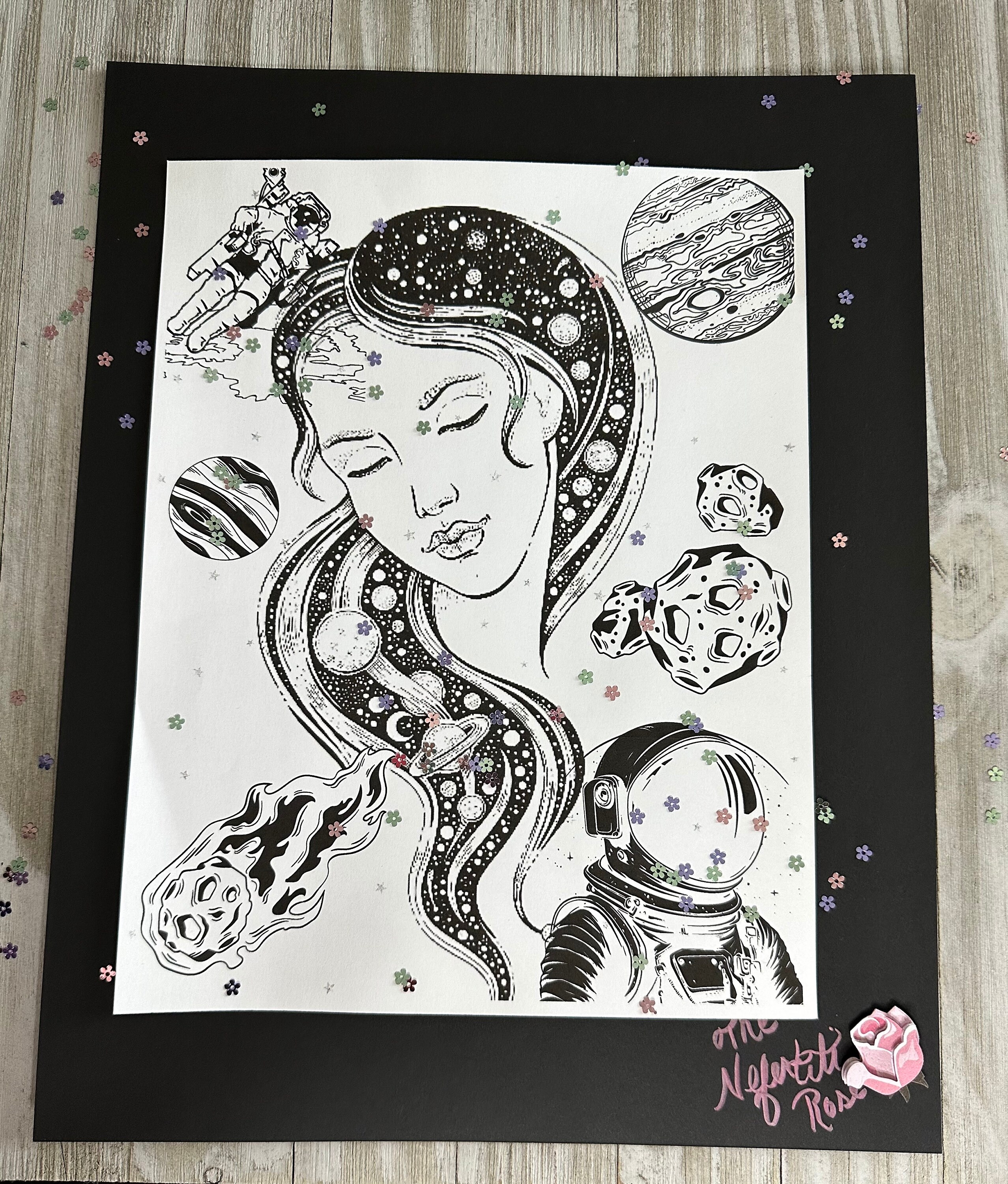Instant Download Space Girl Coloring Page Etsy