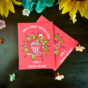 Cupcake Birthday Card with envelope | Blank A2 birthday greeting card