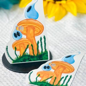 Cute fantasy sticker wisp with mushroom sticker with cute fantasy character sticker for notebook fantasy stick for planner