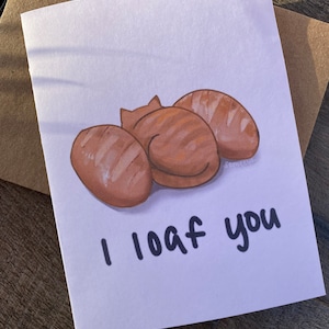 I loaf you | I love you cat card | LDR card | long distance friendship card | Relationship