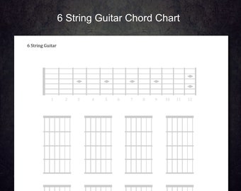 6 String Printable Guitar Blank Chord Charts.