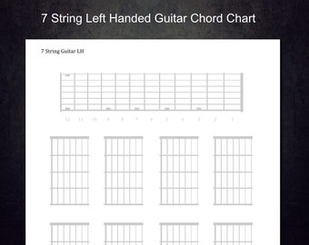 7 String Printable Left Handed Guitar Blank Chord Charts.