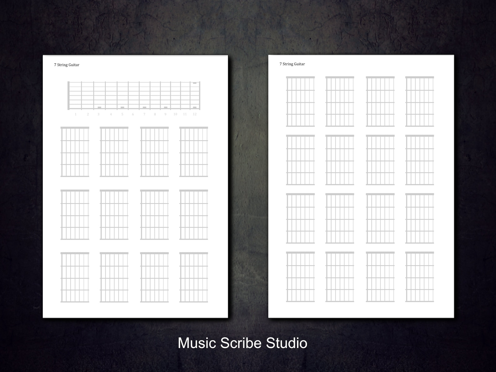 7 String Printable Guitar Blank Chord Charts. - Etsy