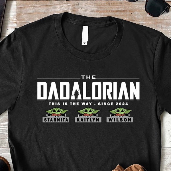 Dadalorian Shirt, Custom Father's Day Shirt With Kid Names, Personalized Dad Shirt, Men's Christmas Gift Idea, Husband Dad Grandpa Birthday