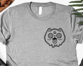 Trippy Cat T-Shirt, Pocket Tee, Cat Emoji Shirt, Acid Cat Shirt, Tmblr Shirt, Summer Shirt, Funny Shirt, Party Shirt, Cute Gift for Her
