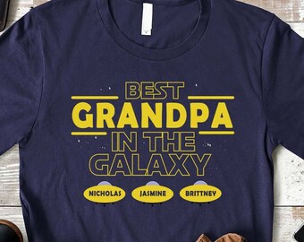 Beste opa shirt, opa verjaardag tee met kindernamen, kerstcadeau idee voor opa & papa, grappig opa cadeau, opa tee, man tee
