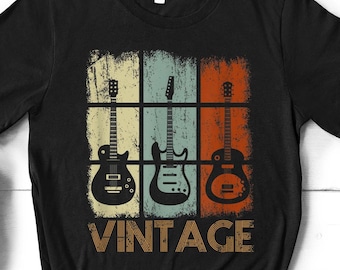 Vintage Guitar Shirt, Retro Guitarist Tee, Music Lover, Gift for Guitarist, Rock Band Shirt, Guitar Player, Electric Guitar, Christmas Gift
