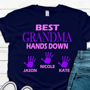 Personalized Best Grandma Shirt, Custom Names Grandchildren, Grandma Gift, Grandma Birthday, Mother&#39;s Day Shirt, Gift for Mom, Grandma Shirt