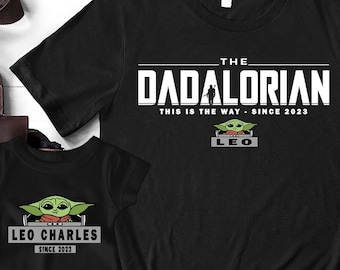 Regalo para el día del padre de Dadalorian y su hijo, conjunto a juego para papá y bebé, camiseta personalizada para papá e hijo, body para bebé recién nacido