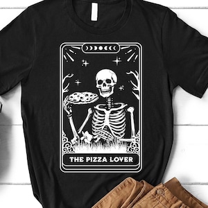 T-shirt Pizza Lover, Chemise de carte de tarot, Chemise de conception mystique, Tees d’astrologie, Tshirt d’astronomie, Tenue de couleurs de confort, Chemise de pizza drôle