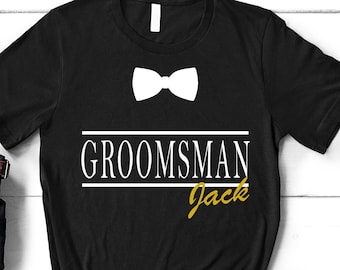 Groomsman Shirt, Bow Tie TShirt, Bachelor Party Tee, Stag Party, Funny Groom Best Man Shirt, Grooms Crew, Wedding Party, Groomsman Gift