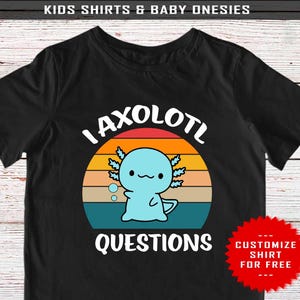 Camiseta de ajolote, camiseta divertida para niños, camiseta de ajolote adorable, camiseta para amantes de los ajolotes, regalo para fans de los ajolotes, body y mameluco para bebés recién nacidos (niño o niña)