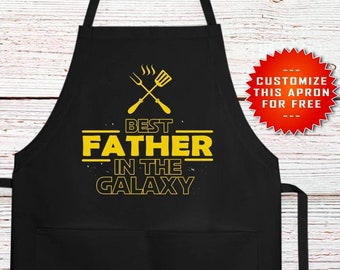 Miglior padre della galassia grembiule da barbecue, grembiule da griglia, divertente grembiule da barbecue, grembiule per papà, regalo per papà alla griglia, regalo per la festa del papà, grembiule da barbecue per marito