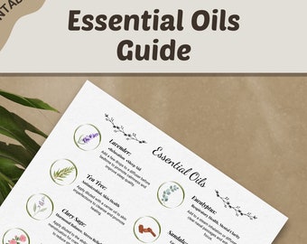 Essential Oil Guide, Aromatherapy, Essential Oil Chart, Self Care Guide, Printable