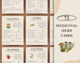 Heilkräuterkarten, Kräuterapotheker Orakel Deck | Botanische Heilpflanzen, Hexerei, Grüne Hexe, spirituelle Kräuterkunde, PDF