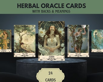 Druckbare Kräuterorakel Karten: Botanisches Wahrsager Deck (PDF)