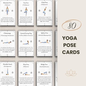 80 yogaposekaarten | Yogahoudingen voor beginners tot gevorderden | Yogagids |  Yoga voor beginners | Gids voor yogareeksen en trainingen | Thuisoefening