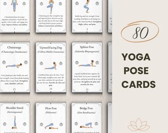 80 tarjetas imprimibles de posturas de yoga: de principiante a avanzado (PDF)