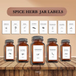 Printable Spice Jar Labels: Minimalist Kitchen Herb Labels (PDF)