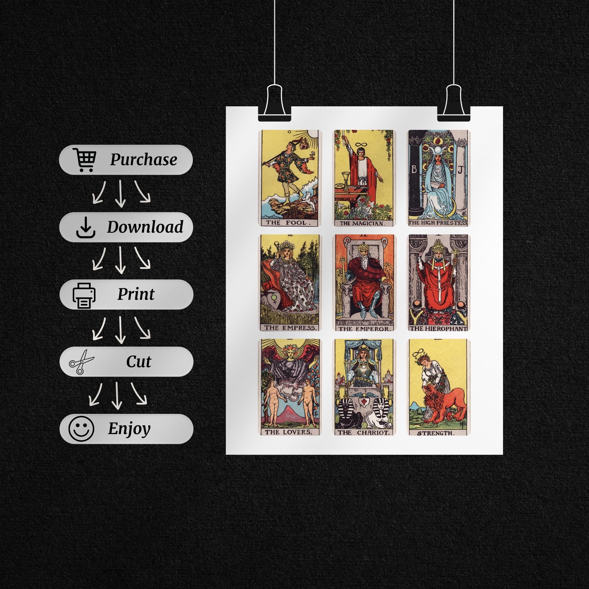 Printable Tarot Deck: Medium Size, Major & Minor Arcana (PDF Download ...