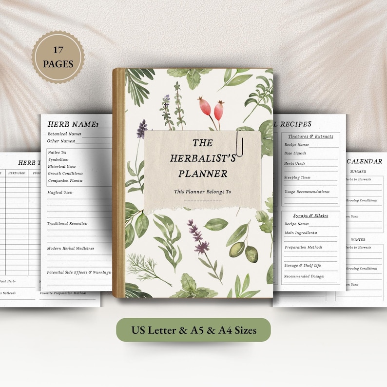 herbalist planner, planner for herbs