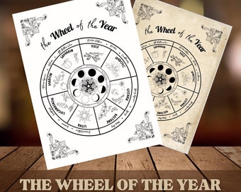 Wheel of The Year Printable: Pagan Calendar, Book Of Shadows (PDF)