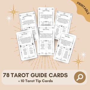 Tarot Guide Cards,Digital Tarot Deck for Beginners,Learning Tarot Deck,Tarot Cheat Cards,Printable Tarot,Tarot Reading,Tarot Meaning Cards..